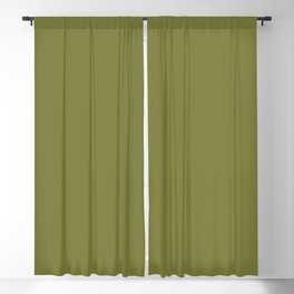 Dark Green-Brown Solid Color Pantone Guacamole 17-0530 TCX Shades of Green Hues Blackout Curtain