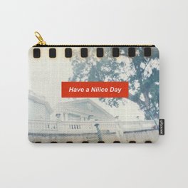 Have a Niiice Day Carry-All Pouch | Digital, Analog, Text, Heritage, Green, Tree, Photo, Color, Home, City 