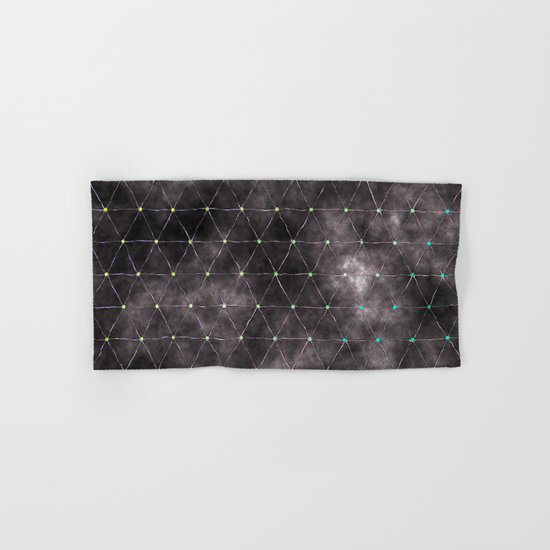 Galaxy - modern abstract dark grunge triangles pattern Hand & Bath Towel
