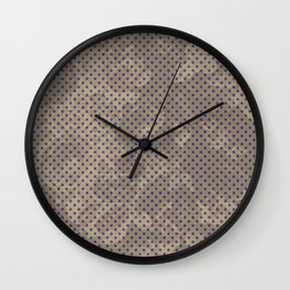 Blue polka dot pattern with brown and beige Wall Clock