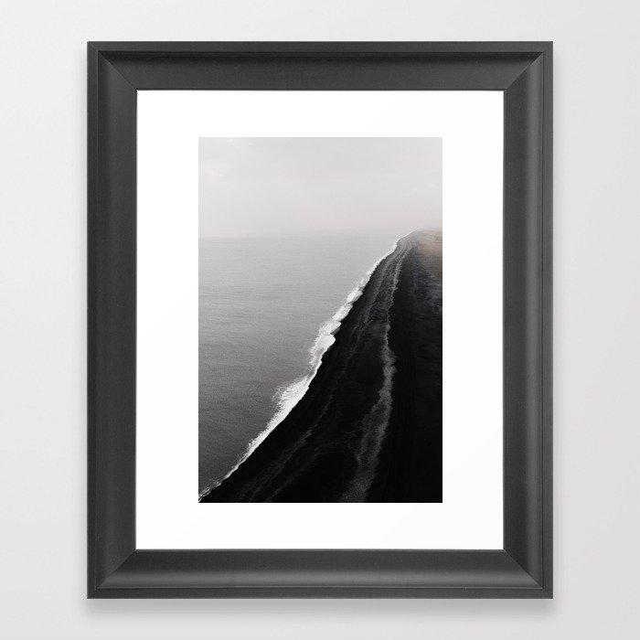 BLACK SAND BEACH Framed Art Print