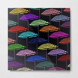 Beach Umbrella Color Blast Metal Print