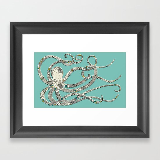 Green Octopus Framed Art Print