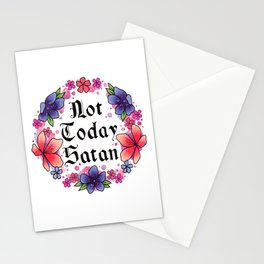 Not Today Satan Stationery Cards