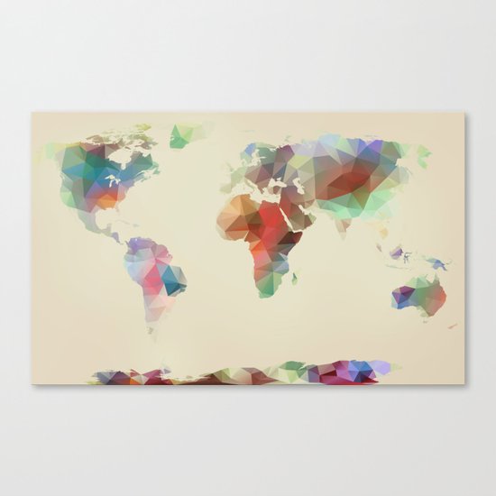 World Map //// Geometric II Canvas Print