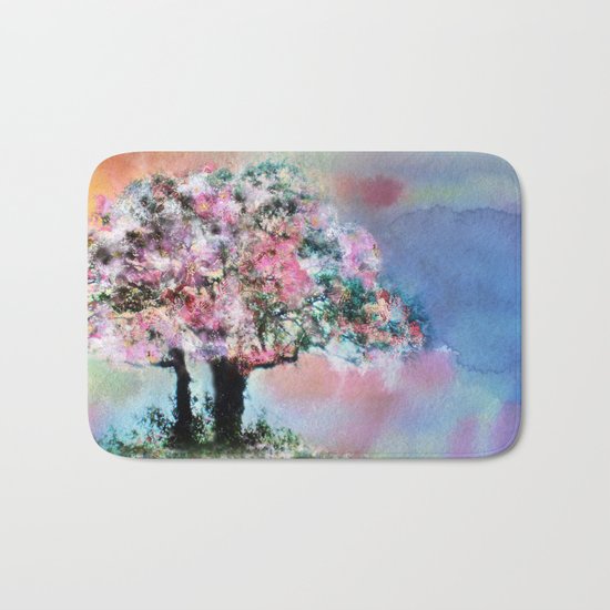 Cherry Blossom Trees Bath Mat