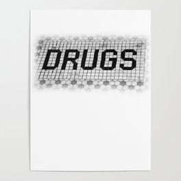 DRUGS Tiled Pharmacy Doorstep Poster