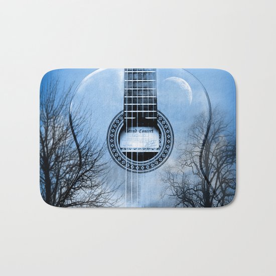 music blue Bath Mat