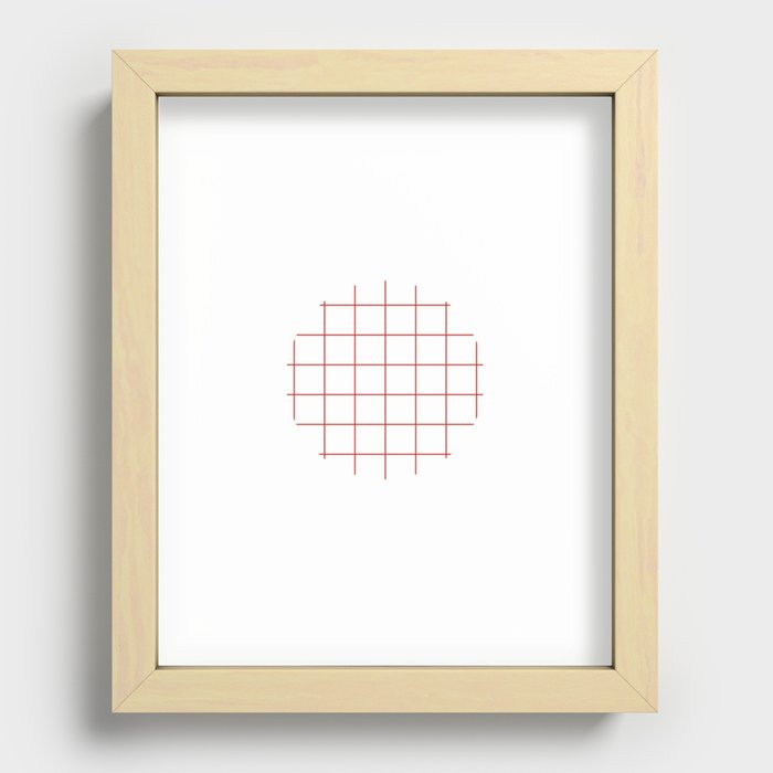 red grid Recessed Framed Print