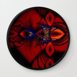 Ruby Abstract Stained Glass Window Wall Clock