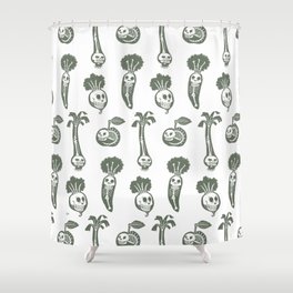 X-rays vegetables (white background) Shower Curtain