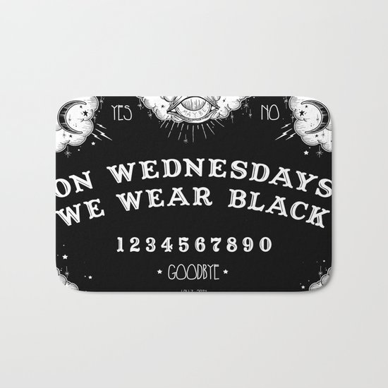 ☽ ON WEDNESDAYS WE WEAR BLACK ☾ Bath Mat