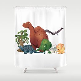 Dinosaur Party Shower Curtain