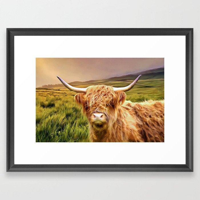 Highland Cow (Painting) Framed Art Print