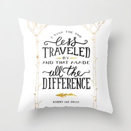 The Road Not Taken By Robert Frost Throw Pillow