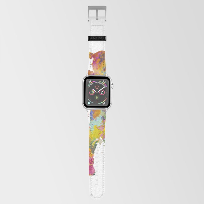 Boy plays baseball in watercolor Apple Watch Band