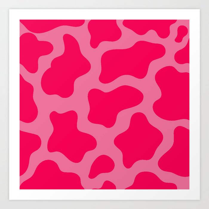 Cute Pink Cow Art Print Aesthetic by SB | Society6