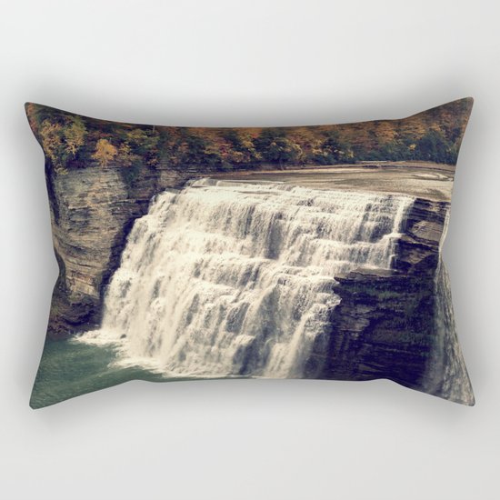 Waterfall in autumn Rectangular Pillow