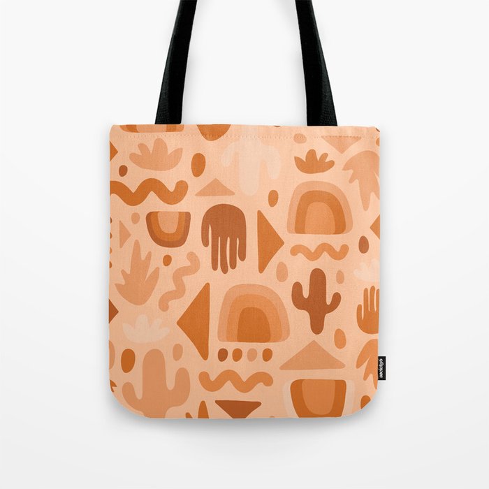 Orange Cutout Print Tote Bag
