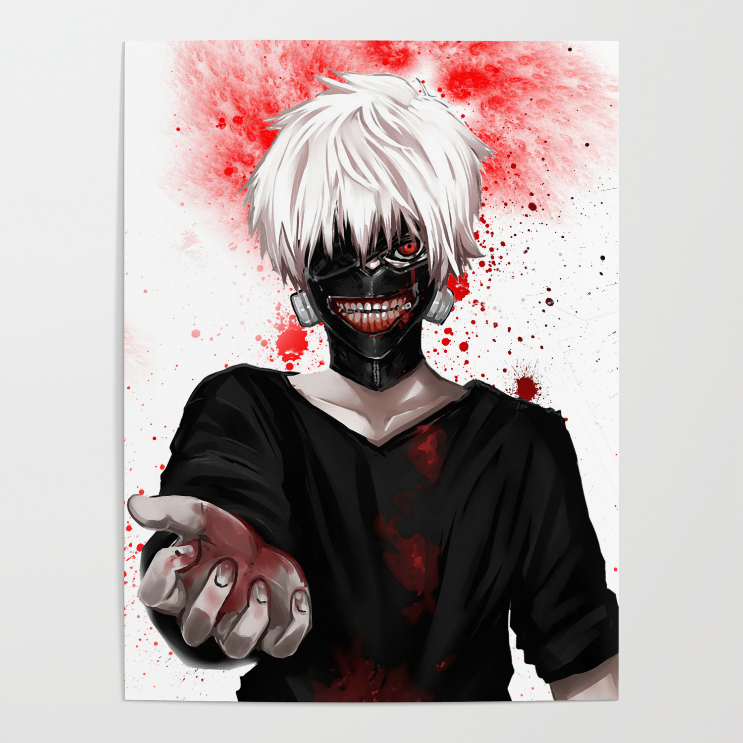 Ken Kaneki Tokyo Ghoul Poster By Maxi Society6 Ken Kaneki Tokyo Ghoul Poster By Maxi Society6