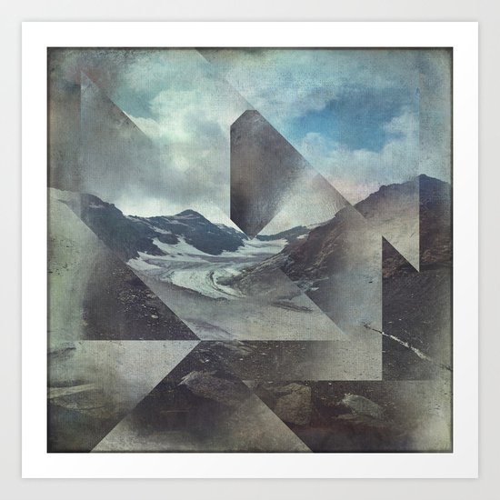 Mountains Glacier - Cuts Art Print