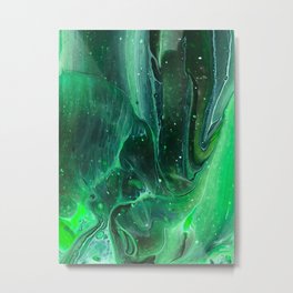 Abstract in Green Metal Print