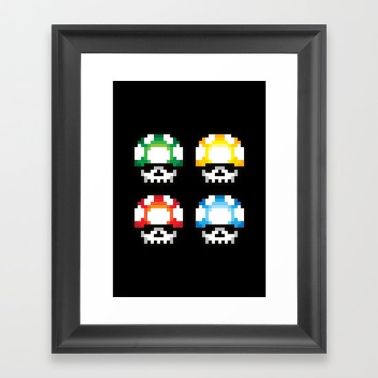 Skull Mushroom Framed Art Print