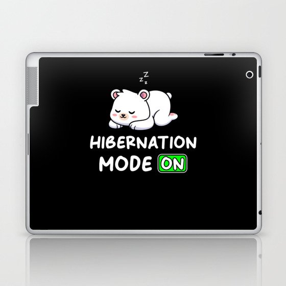 Hibernate Mode On With Polar Bear Laptop & iPad Skin