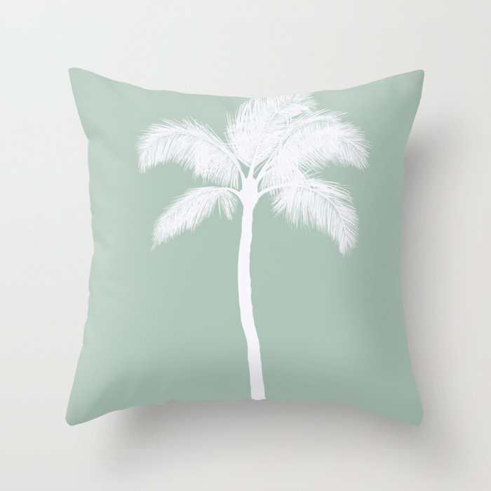 Palm Tree, California, Los Angeles, Green Palm Throw Pillow