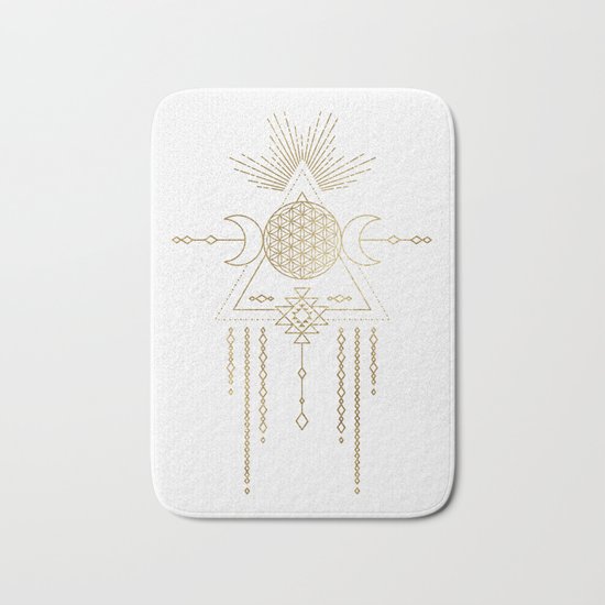 Golden Goddess Mandala Bath Mat