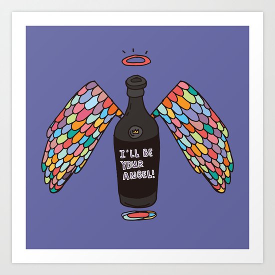 I'll be your angel!_BLACK VERSION Art Print