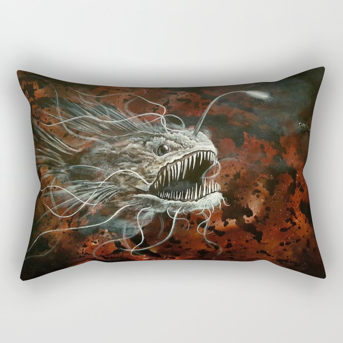 angry angler fish Rectangular Pillow