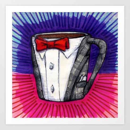 I drew you a Pee-wee Herman Suit Mug of Coffee Art Print