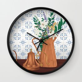 Flowers and Tea Wall Clock