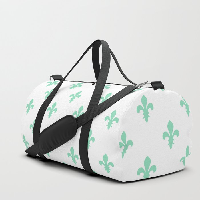 Fleur-de-Lis (Mint & White Pattern) Duffle Bag
