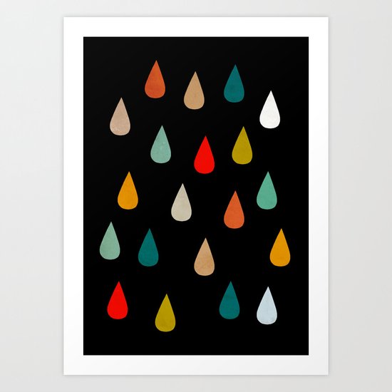 Colorful rain Art Print