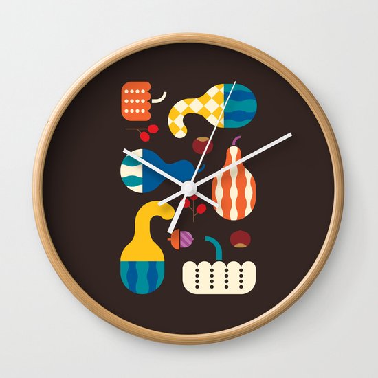 Autumn Gourds Wall Clock