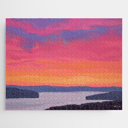 Sunset Over the River Jigsaw Puzzle