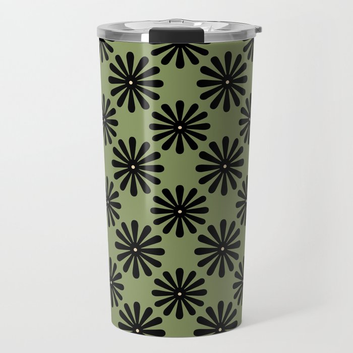 Sage green floral pattern design Travel Mug