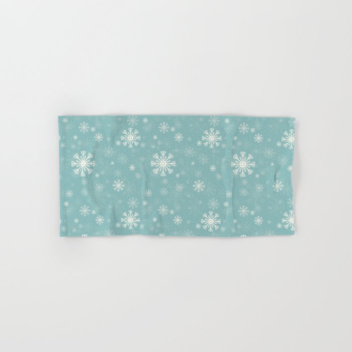 blue pattern with snowflaks Hand & Bath Towel