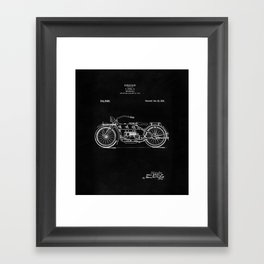 Motorcycle Blueprint 1919 Framed Art Print | Vintage, Antique, Bike, Blueprintdrawing, Plan, Wheels, Motorcycleblueprint, Patentdrawing, Painting, Blueprint 