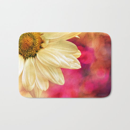 Daisy - Golden on Pink Bath Mat