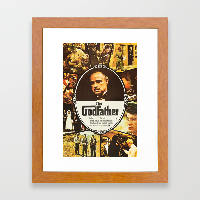 The Godfather Vintage Movie Poster Framed Art Print By Alma Design Society6