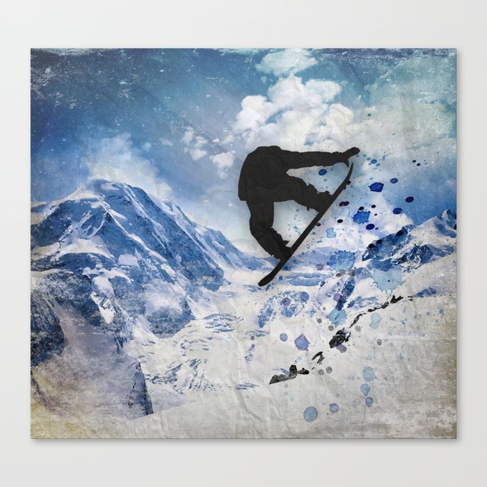 Snowboarder In Flight Canvas Print