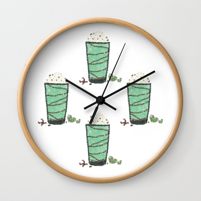 Mint Milkshake PATTERN Wall Clock