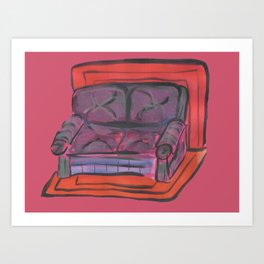 pink couch Art Print