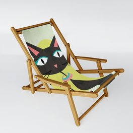Mid-Century Modern Atomic Black Cat Sling Chair