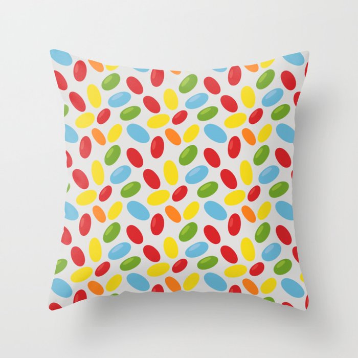 Jelly Beans Cute Candy Pattern Throw Pillow