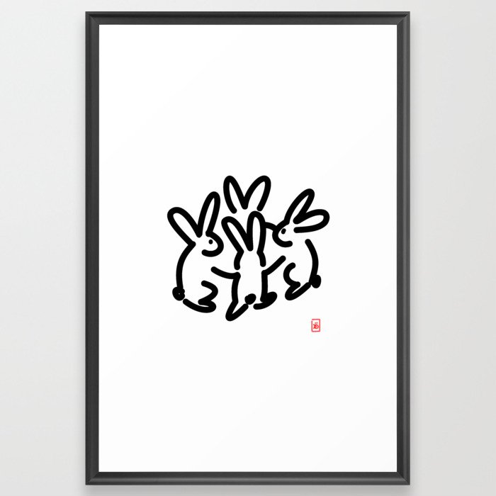 Dance bunnies Framed Art Print