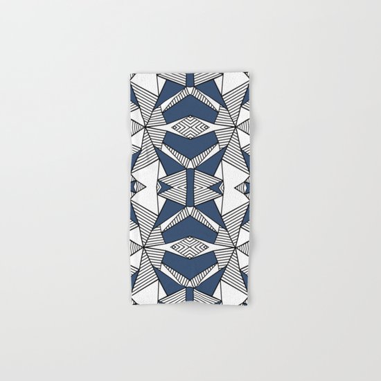 Triangle Tribal #2 Navy Hand & Bath Towel